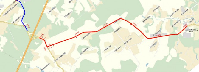 Карта-схема реконструкции автодороги